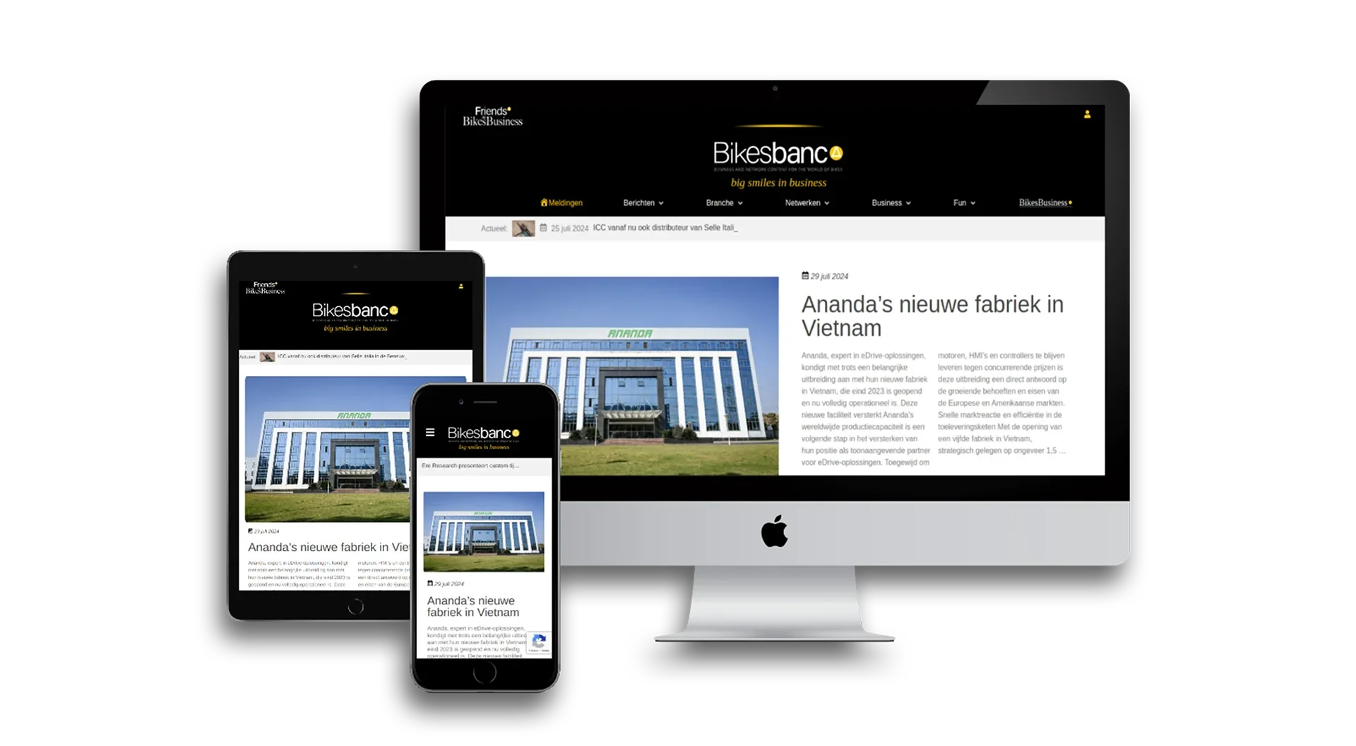 Bikesbanc website voor de fietsenspecialist